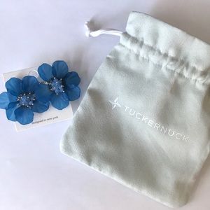 New Tuckernuck Blue Flower Earrings (Never Worn)